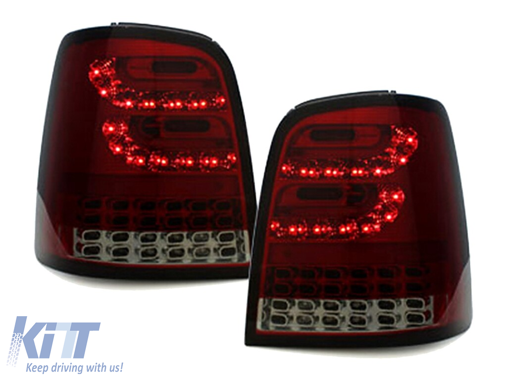 LITEC Full LED Taillights suitable for VW Touran I MPV 1T (2003-2010) Red Smoke