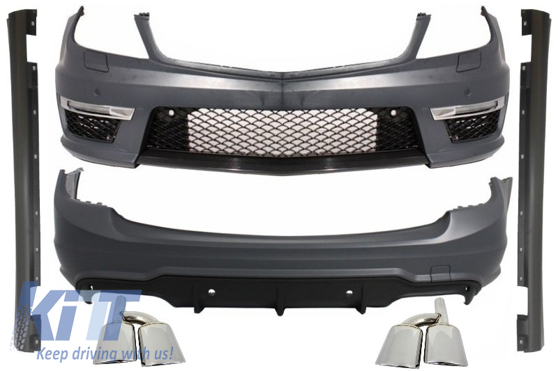 Suitable for MERCEDES C-Class W204 Facelift C63 Design Body Kit T-Modell S204 Station Wagon Estate with Exhaust Muffler Tips