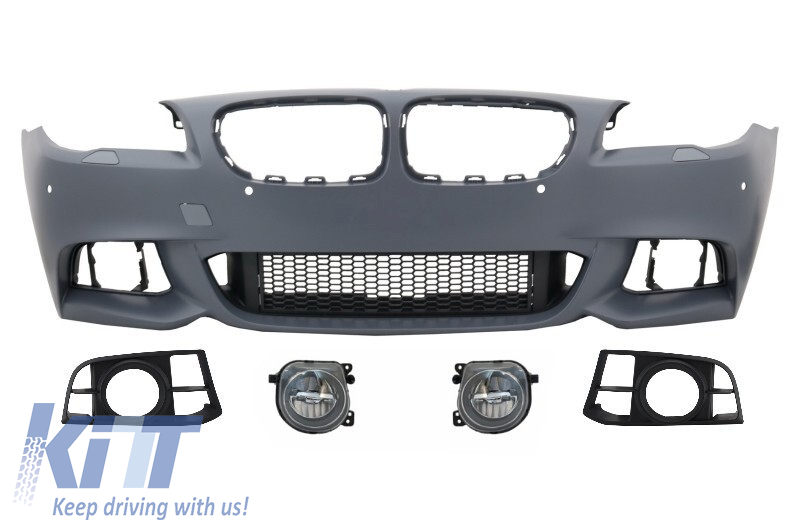 Front Bumper suitable for BMW 5 Series F10 F11 LCI (2015-up) M-Technik Design With LED Fog Lamps