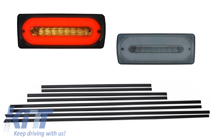 LED Taillights Light Bar Smoke with Door Moldings Black suitable for Mercedes G-class W463 (1989-2015)