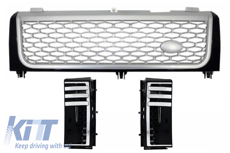 Central Grille Black-Silver Side Vents Black suitable for Land Range Rover Vogue III L322 (2002-2005) Autobiography Supercharged Edition
