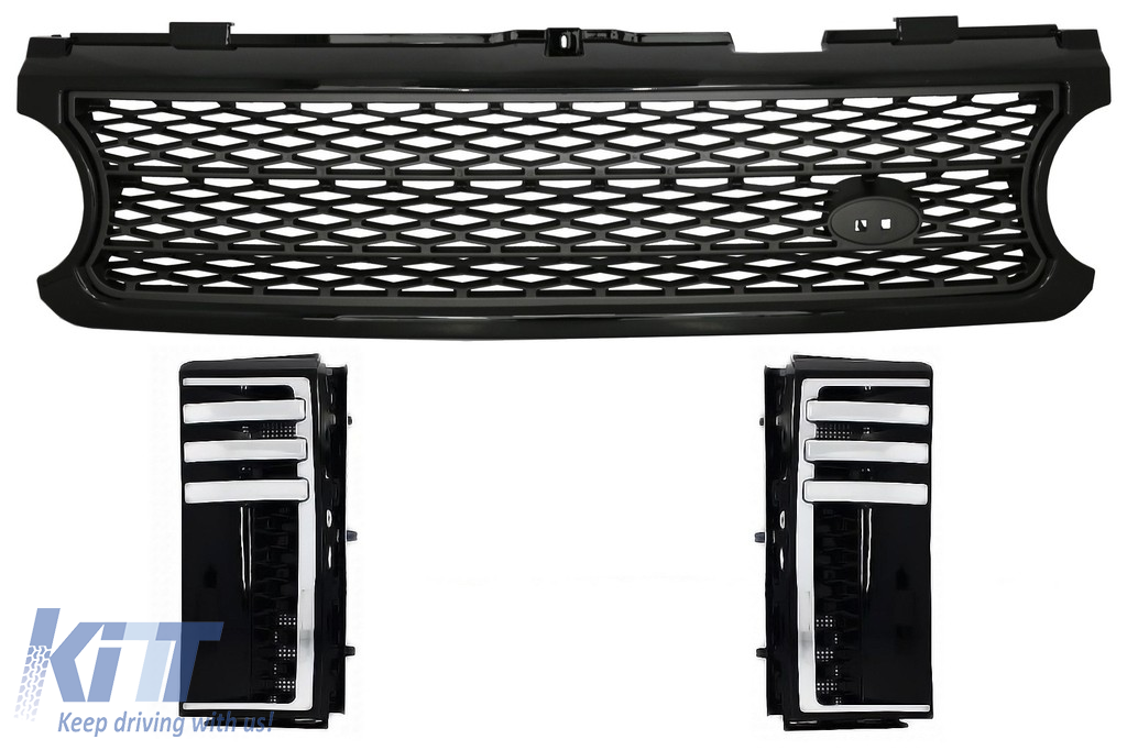 Central Grille and Side Vents suitable for Land Range Rover Vogue III L322 (2006-2009) Black Grey Autobiography Supercharged Edition