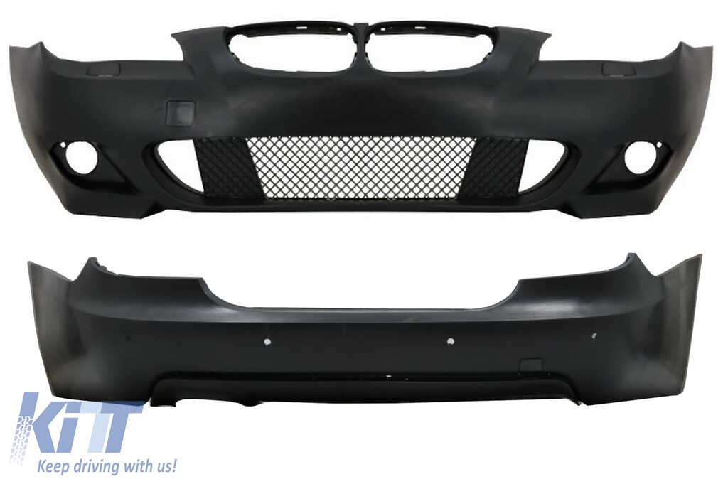 Front Bumper and Rear Bumper with PDC 18mm suitable for BMW 5 Series E60 LCI (2007-2010) M-Technik Design