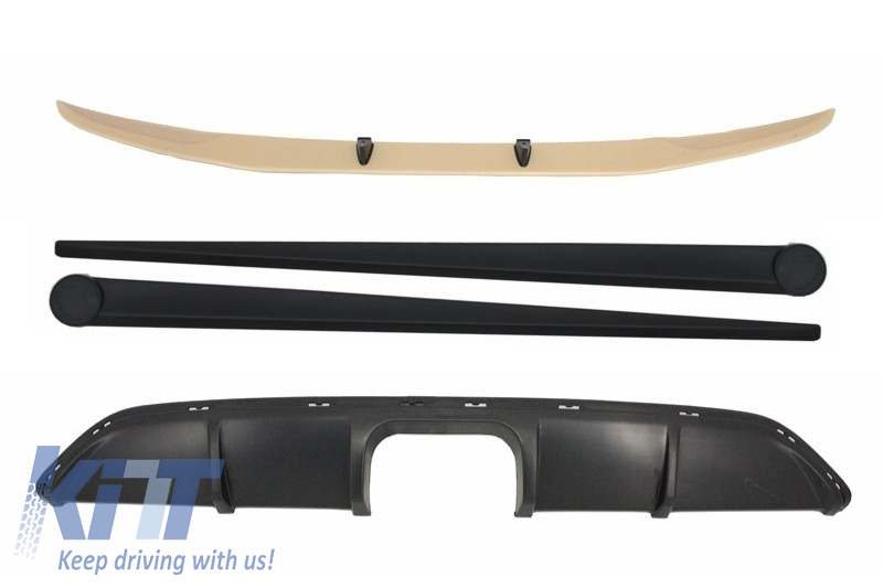 Front Bumper Spoiler Lip with Air Diffuser suitable for SMART ForTwo 451 (2007-2014) and Side Skirts Add-On