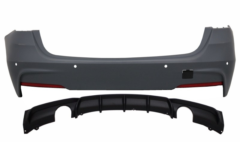 Rear Bumper suitable for BMW F31 3 Series Touring Non LCI & LCI (2011-2018) M-Performance Design Double Outlet Single Exahust