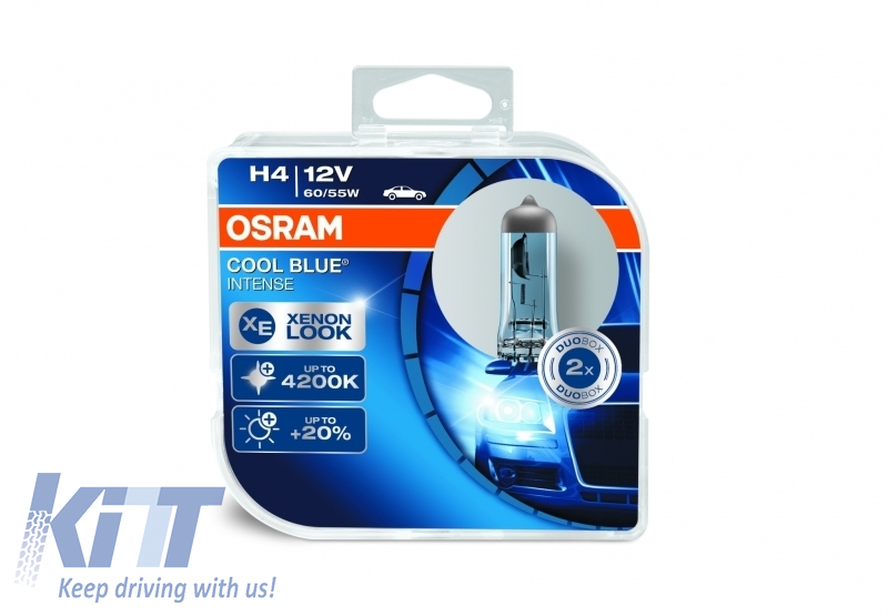 OSRAM Halogen Headlamp Cool Blue Intense 64193CBI H4 12V 60/55W Duobox (2 Units)