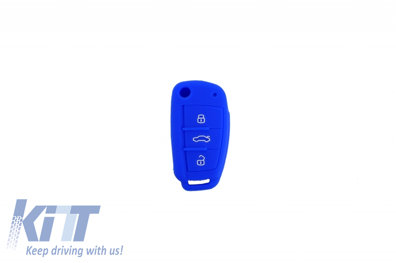 Silicone Car Key Cover suitable for AUDI - Blue