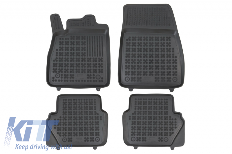 Rubber Car Floor Mats Black suitable for Ford Fiesta MK7 (2017-up) Ecosport II (2012-) Ford Puma (2019-)
