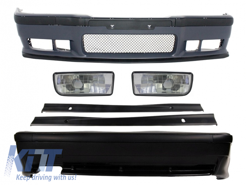 Complete Body Kit suitable for BMW 3 Series E36 1992-1998 M3 Design with Fog Lights Chrome Side Skirts