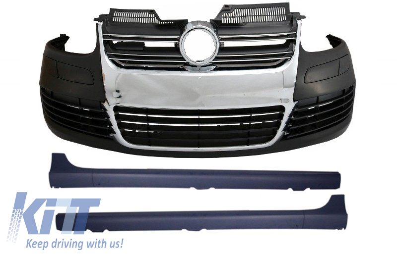 Front Bumper suitable for VW Golf V 5 (2003-2007) Side Skirts R32 Look Chrome Grill