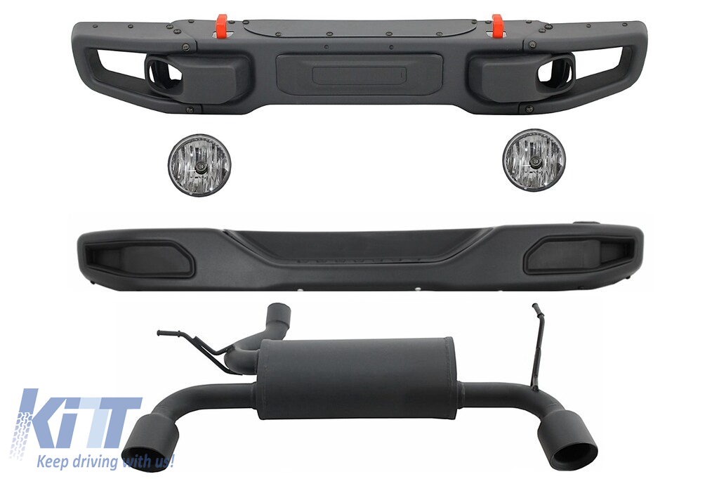 Metal Body Kit suitable for JEEP Wrangler / Rubicon JK (2007-2017) 10th Anniversary Hard Rock Style With Complete Exhaust System Axle-Back