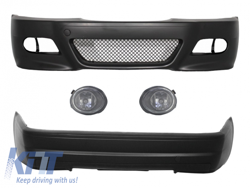 Body Kit Bumpers suitable for BMW E46 1998-2004 M3 CSL Design with Fog Lights Clear/Chrome