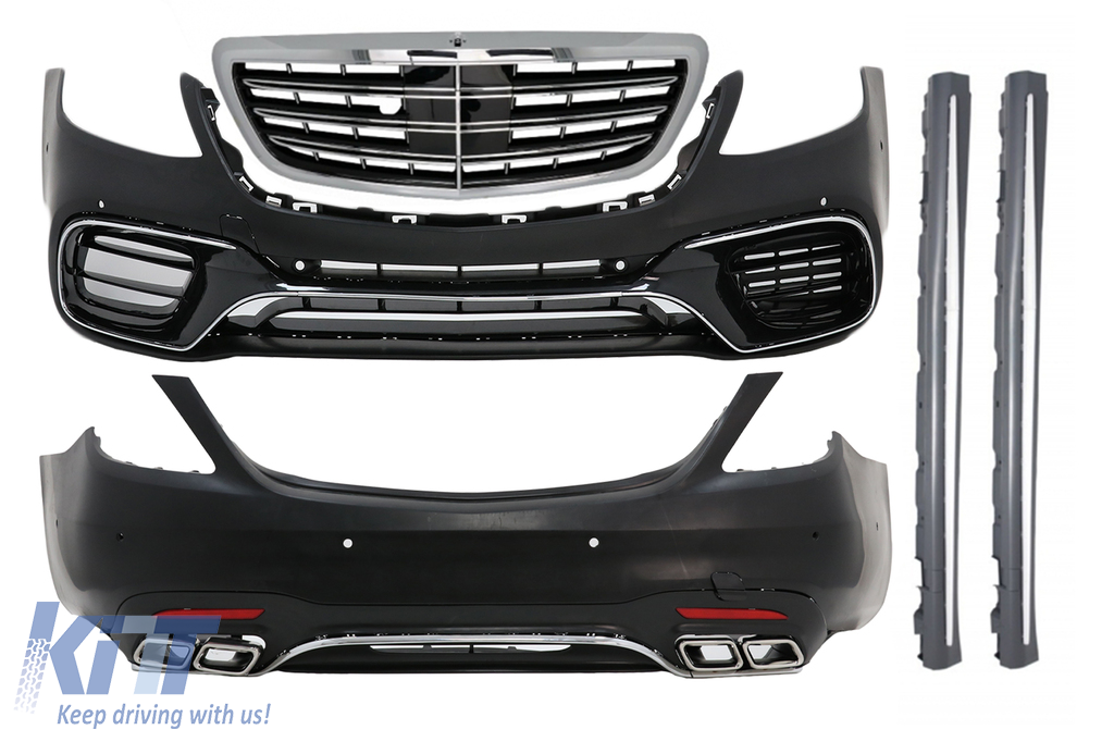 Complete Body Kit suitable for Mercedes S-Class W222 Facelift (2013-06.2017) S63 Design With Central Grille Chrome