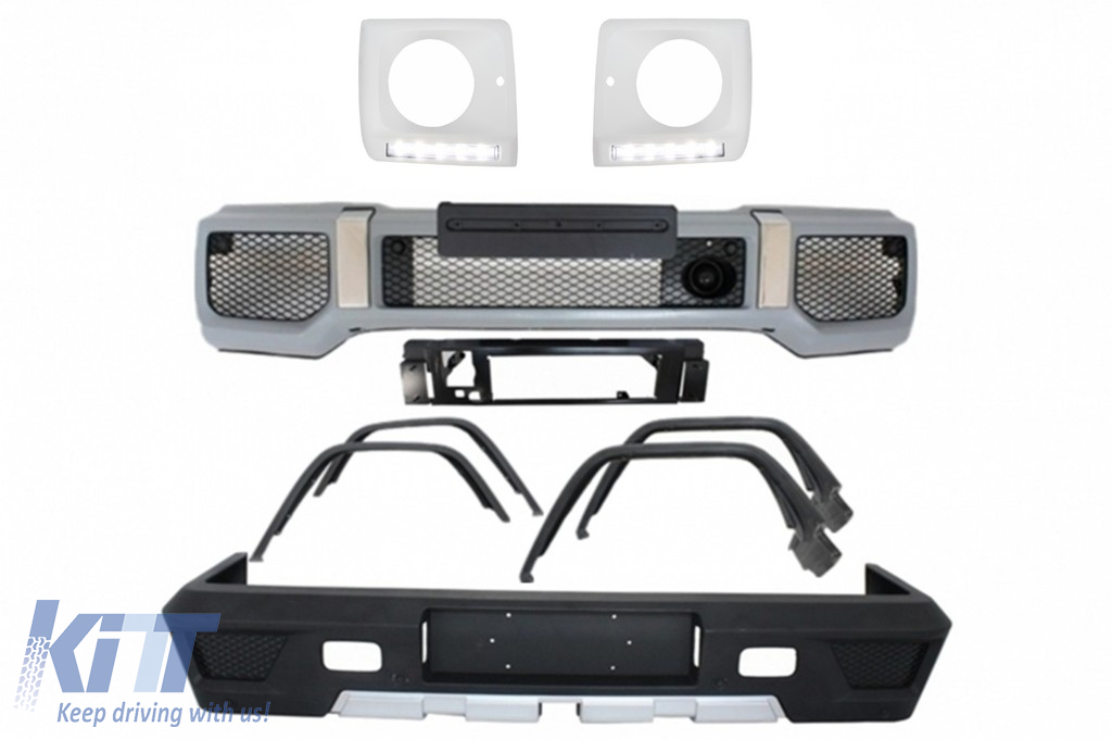 Complete Body Kit with LED DRL Headlights Covers suitable for MERCEDES G-Class W463 (1989-2017) G63 G65 Design