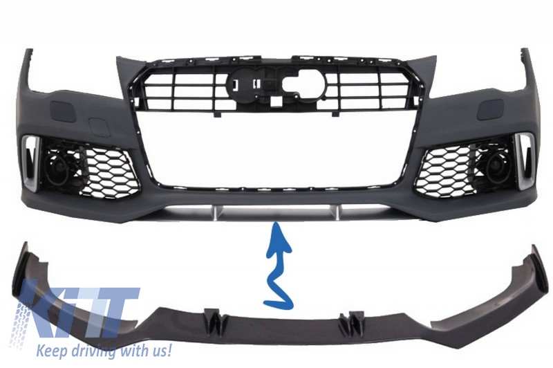 Front Bumper Add-On Spoiler Lip suitable for Audi A7 RS7 4G (2010-2018) Real Carbon