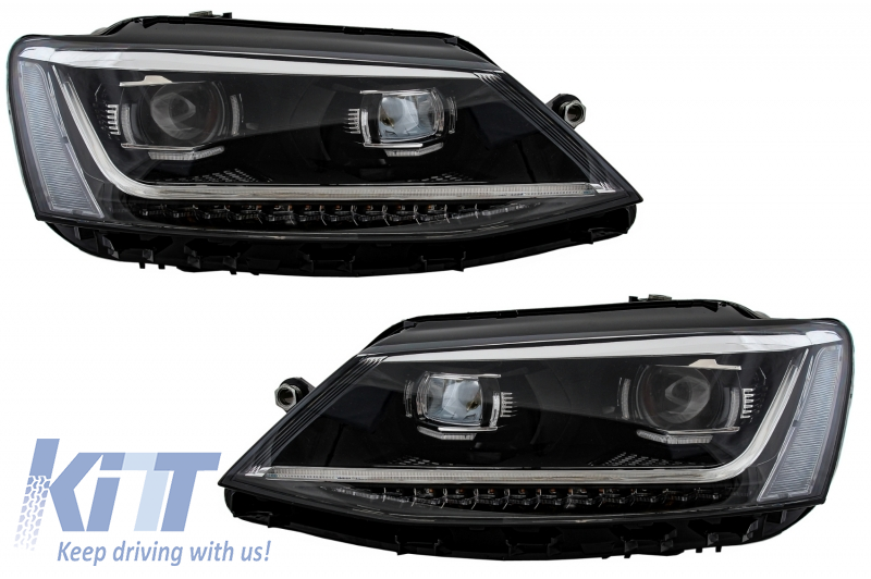 Headlights LED DRL suitable for VW Jetta Mk6 VI (2011-2017) Dynamic Turn Light Xenon Matrix Design