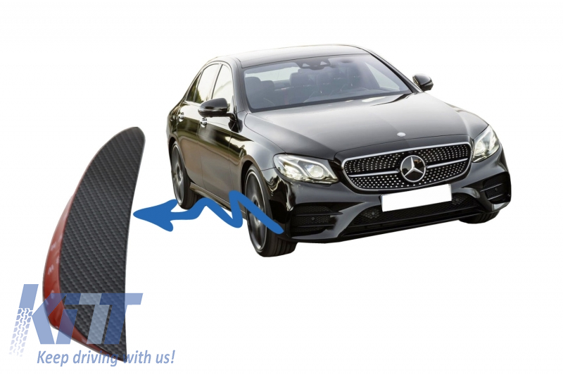 Front Bumper Flaps Side Fins Flics suitable for Mercedes W213 S213 C238 A238 E43 E53 Design Carbon Film Coating