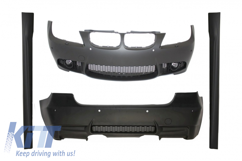 Complete Body Kit with PDC Fog Lights suitable for BMW 3 Series E90 LCI Facelift (2008-2011) M3 Design