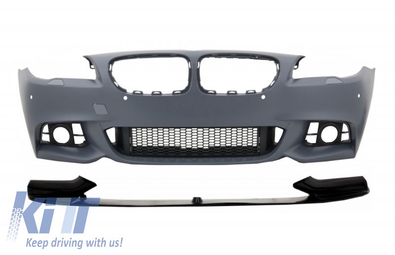 Front Bumper with Spoiler Lip suitable for BMW 5 Series F10 F11 LCI (2015-2017) M-Performance Sport Design Without Fog Lamps