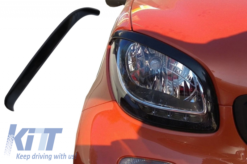 Headlights Covers Eyebrows Trim suitable for SMART ForTwo C453 A453 ForFour W453 (2014-Up)