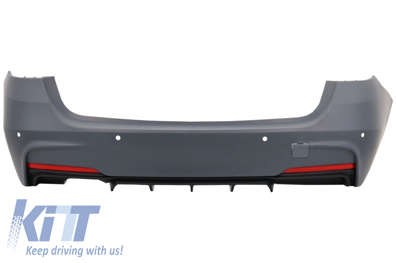 Rear Bumper suitable for BMW 3 Series F31 Touring Non LCI & LCI (2011-2018) M-Performance Design Double Single Outlet
