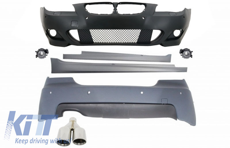 Body Kit M-Technik suitable for BMW E60 5-series (2003-2007) With PDC 24mm + Exhaust Muffler Tips M-Power LEFT