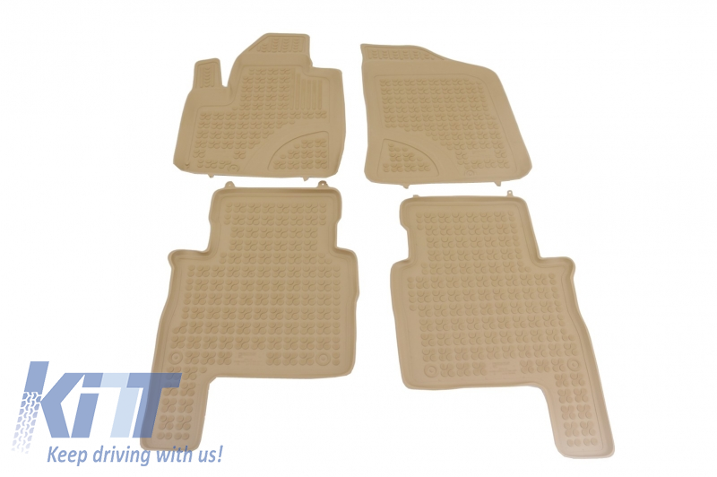 Floor mat Rubber Beige suitable for HYUNDAI Santa Fe 2007-2012