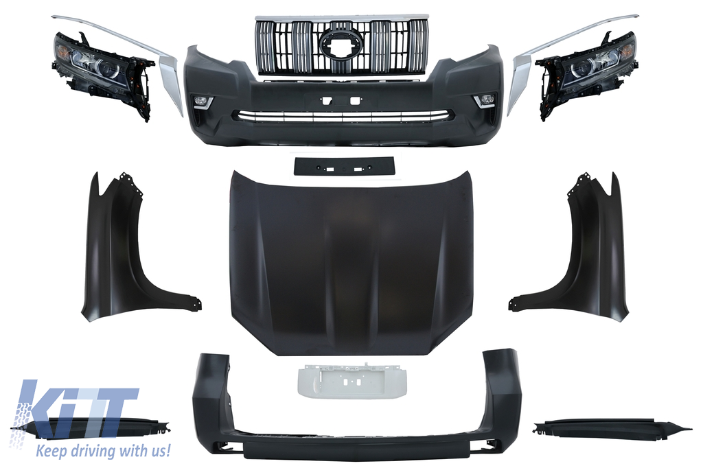 Facelift Conversion Body Kit suitable for TOYOTA Land Cruiser Prado FJ150 Retrofit Assembly (2010+) to (2018+) Model