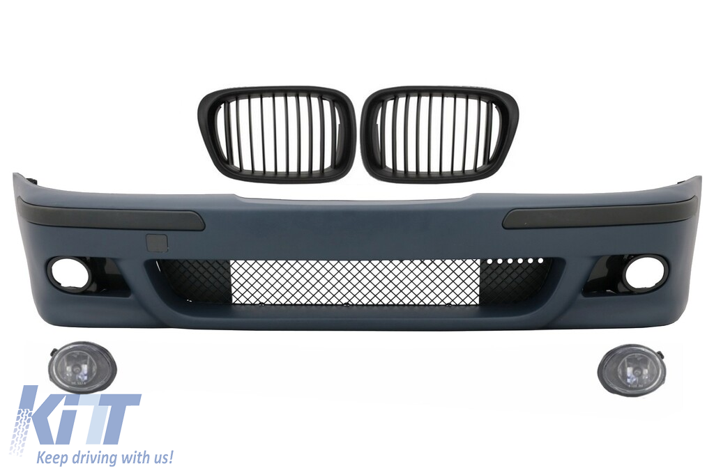 Front Bumper with Central Grilles Black and Fog Lights suitable for BMW E39 5 Series 1995-2003 M5 Design
