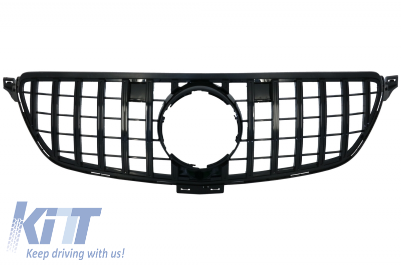 Front Grille suitable for Mercedes GLE Coupe C292 (2015-2018) GLE W166 SUV (2015-2018) GT-R Panamericana Design Piano Black