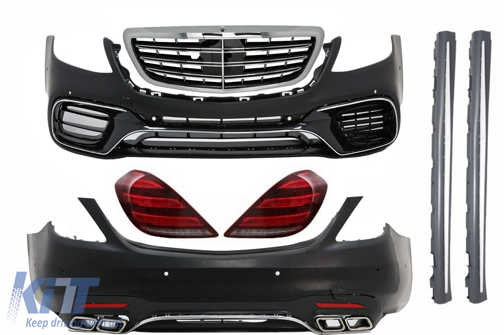 Complete Body Kit suitable for Mercedes S-Class W222 (2013-2017) Facelift S63 Design and Taillights Full LED with Sequential Dynamic Turning Lights