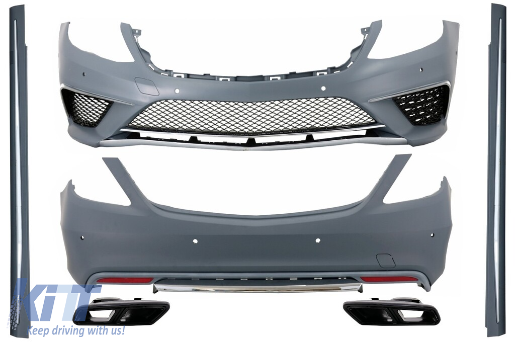 Body Kit suitable for Mercedes W222 S-Class Long Wheel Base (2013-06.2017) Side Skirts Long Version Muffler Tips