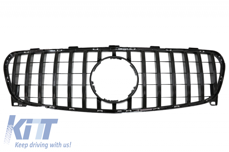 Front Grille suitable for Mercedes GLA-Class X156 Facelift (2017-Up) GT-R Panamericana Design Black Edition
