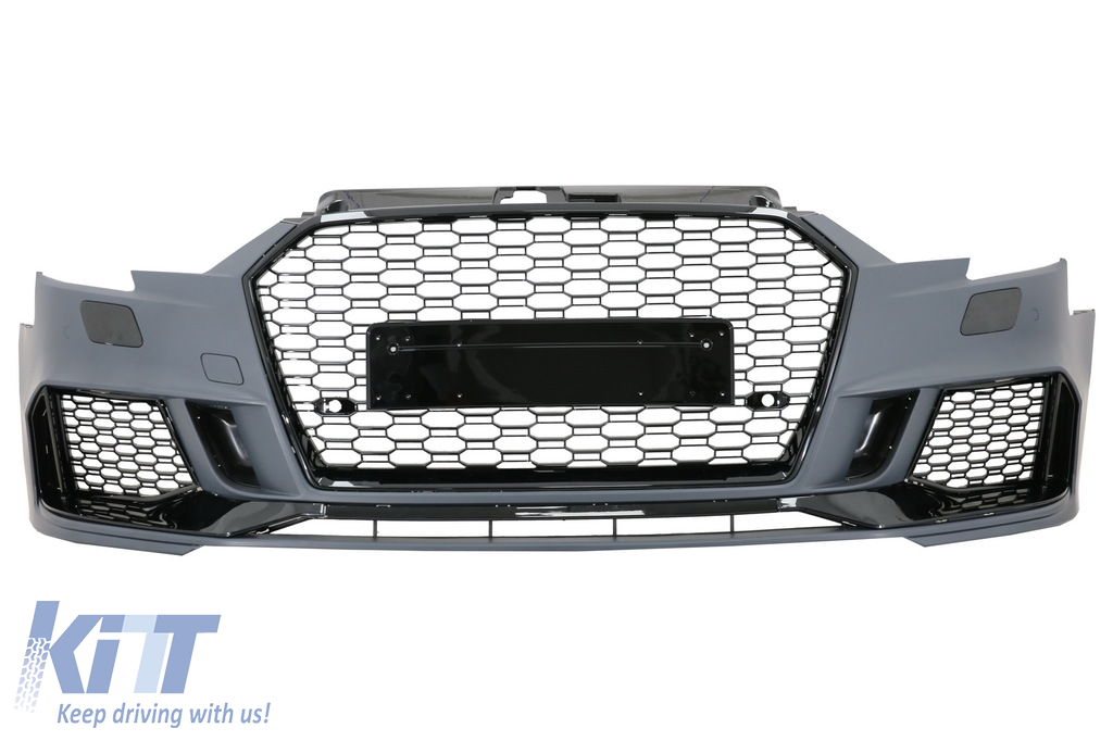 Front Bumper suitable for Audi A3 8V Facelift (2016-2018) Hatchback Sportback RS3 Brilliant Black Design