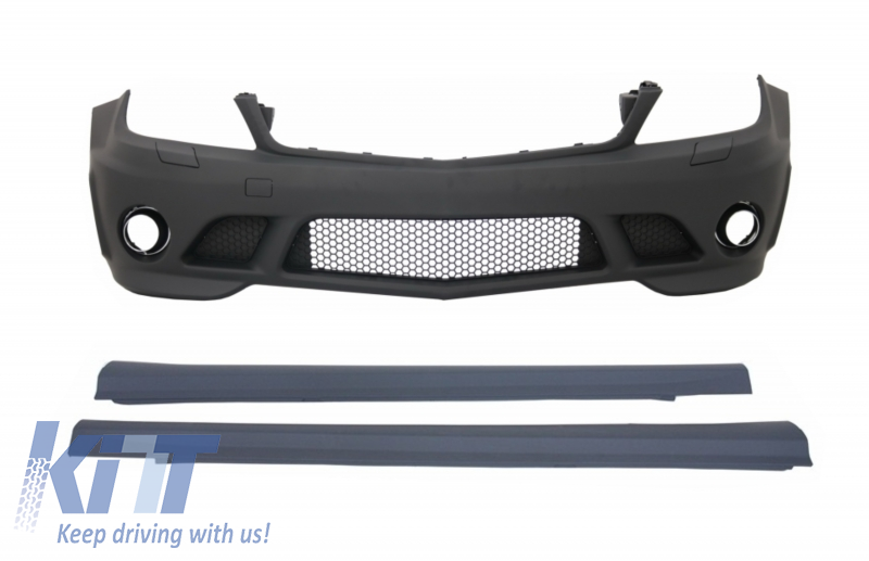 Front Bumper Side Skirts suitable for MERCEDES C-Class W204 (2007-2012) C63 A-Design Without Fog Ligts