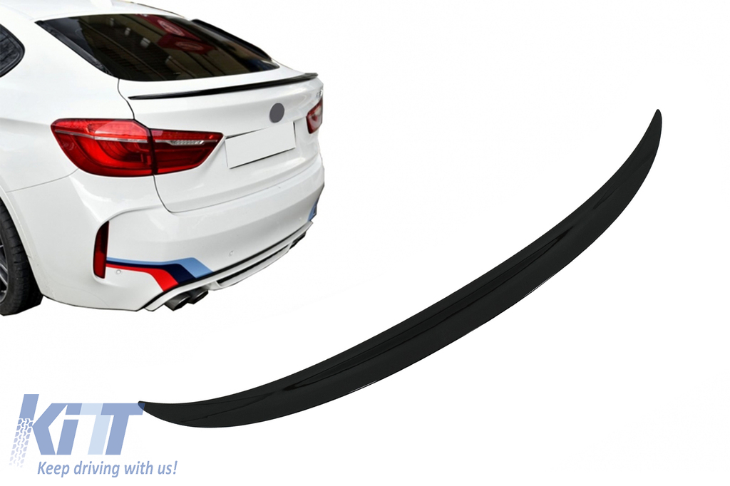 Trunk Boot Spoiler suitable for BMW X6 F16 (2015-Up) Sport Design Piano Black
