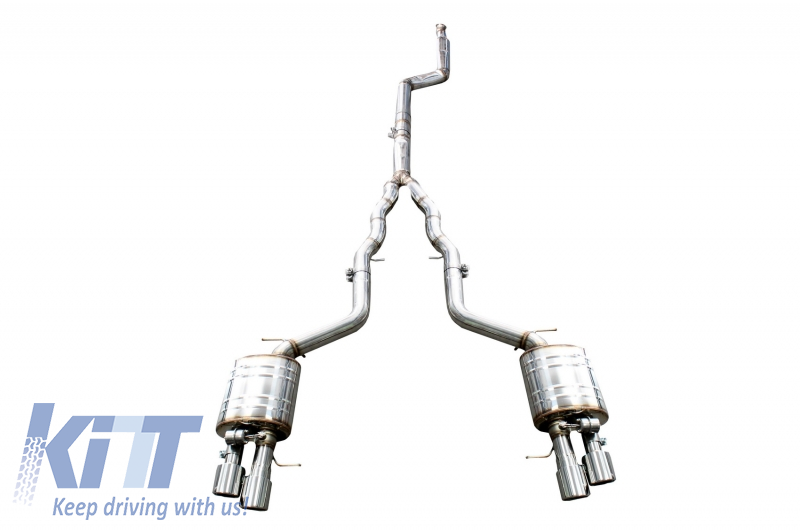 Complete Exhaust System suitable for BMW 5 Series F10 (2011-2016) Petrol 1.6/2.0 L 520i N2B20/NB20B16 / 528i NB20B20 Turbocharged I4 Twin Double Exhaust Pipes M5 M Sport Design with Valvetronic
