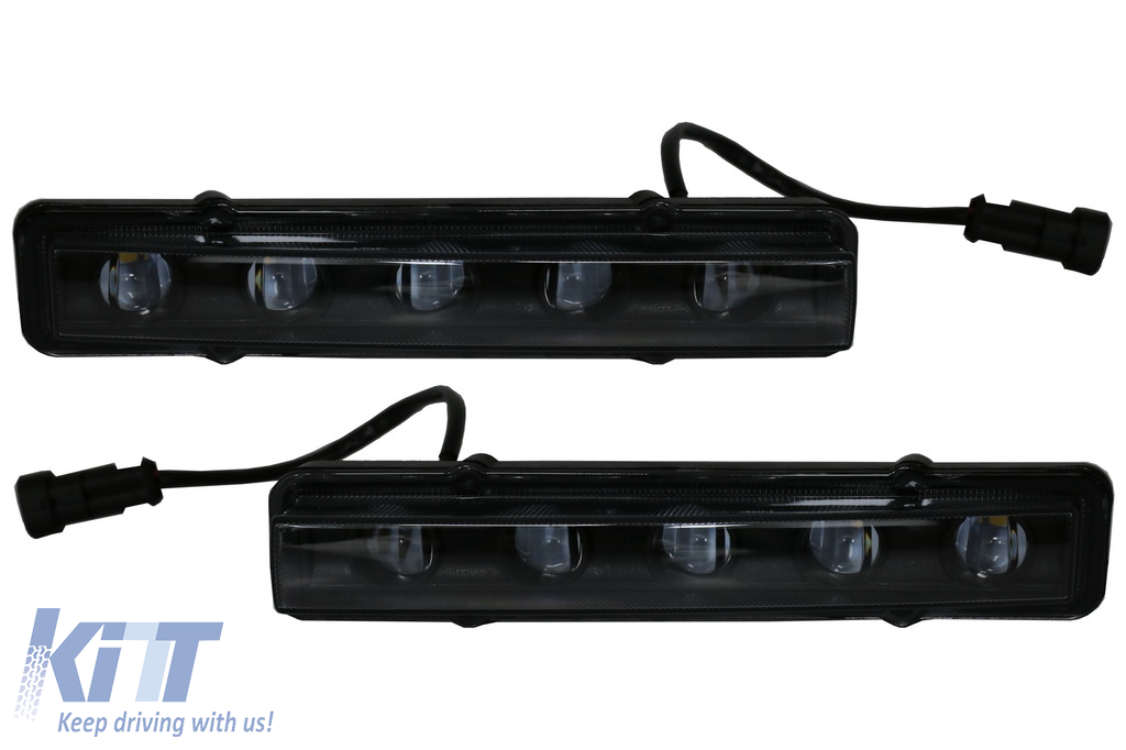 LED DRL Black Daytime Running Lights suitable for Mercedes G-Class W463 (1989-2012) G65 Design Black