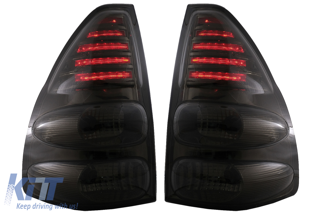 LED Taillights suitable for Toyota Land Cruiser FJ120 (2003-2008) Red Smoke