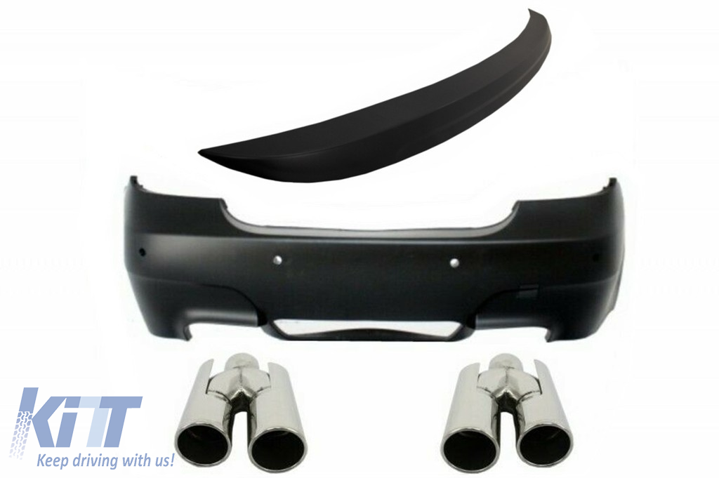 Rear Bumper suitable for BMW 5 Series E60 (2003-2007) M5 Design with Exhaust Muffler Tips and Trunk Spoiler