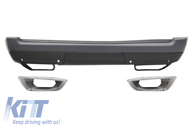 Rear Bumper with Exhaust Muffler Tips suitable for Range Rover Vogue IV L405 (2013-2017) Upgrade to Facelift 2018+ SVO Design