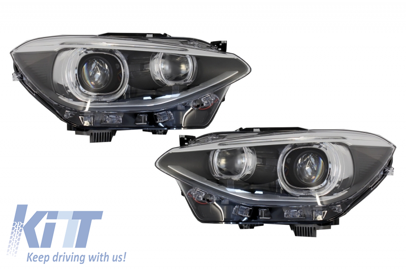 LED DRL Headlights Angel Eye suitable for BMW 1 Series F20 F21 (2011-2014) Black