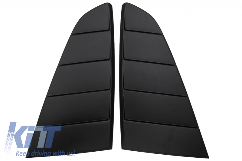Classic Quarter Side Window Louvers suitable for FORD Mustang Mk6 VI Sixth Generation (2015-2019) Matte Black PFT Design