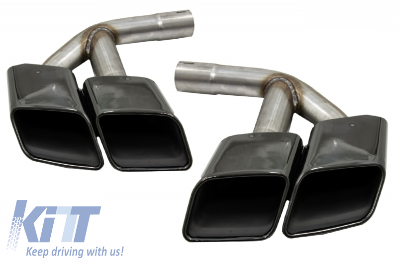 Exhaust Muffler Tips Tail Pipes suitable for AUDI Q7 4M (2015-2019) SQ7 Design Black Only Only 3.0 Petrol/Gasoline