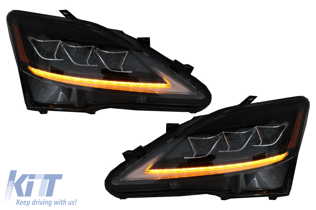 FULL LED DRL Headlights Dynamic Turn Light Signal suitable for LEXUS IS XE20 (2006-2013) Black Edition