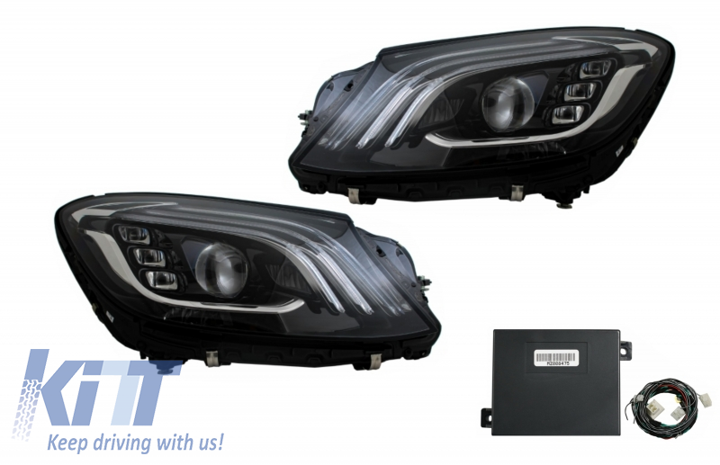Headlights Full LED suitable for MERCEDES S-Class W222 Facelift Look OEM with Adapter Modul