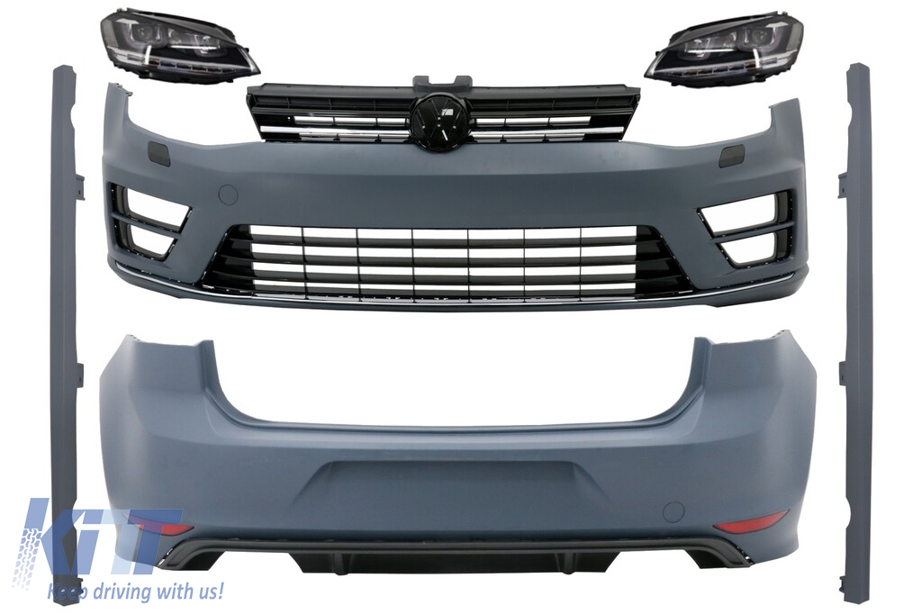 Complete Body Kit with Headlights LED Dynamic Sequential Turning Lights suitable for VW Golf 7 VII (11/2012-07/2017) R Design
