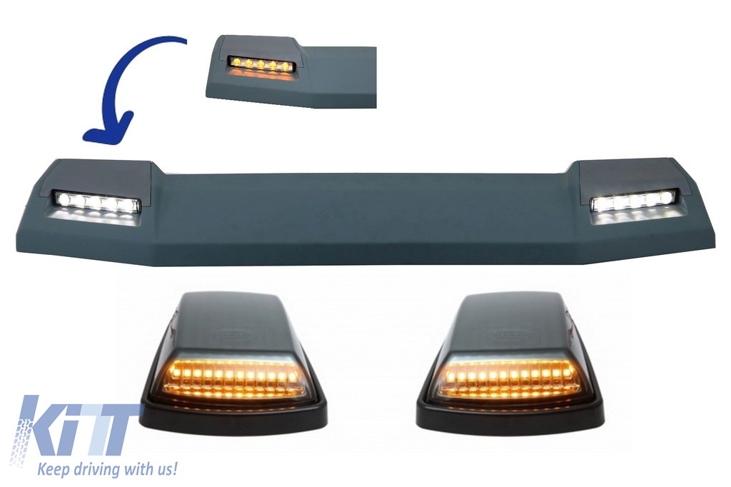 Front Roof Spoiler With Turning Lights Sequential Dynamic suitable for Mercedes G-Class W463 (1989-2017) 6X6 LED Flowing