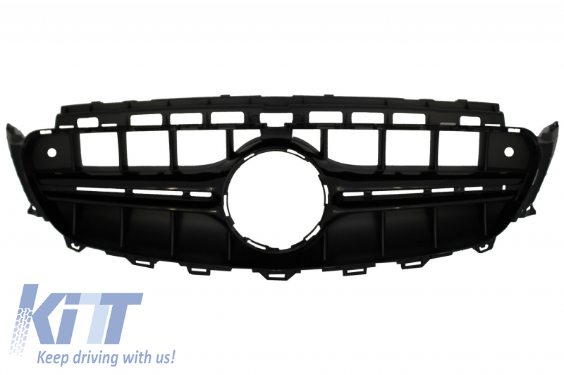 Central Grille suitable for Mercedes E-Class W213 S213 C238 A238 (2016-up) Black E63 Design Without 360 Camera