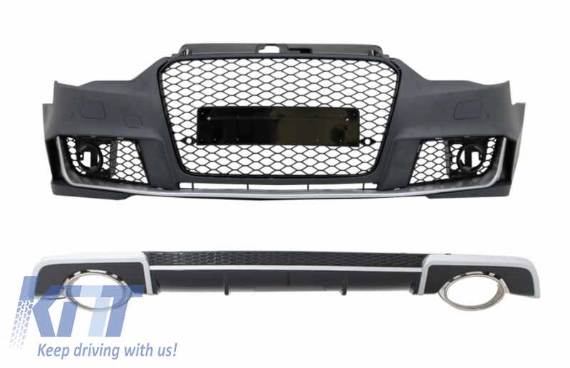 Body Kit with Diffuser & Exhaust Tips suitable for AUDI A3 8V Sedan Cabrio (2012-2015) RS3 Design